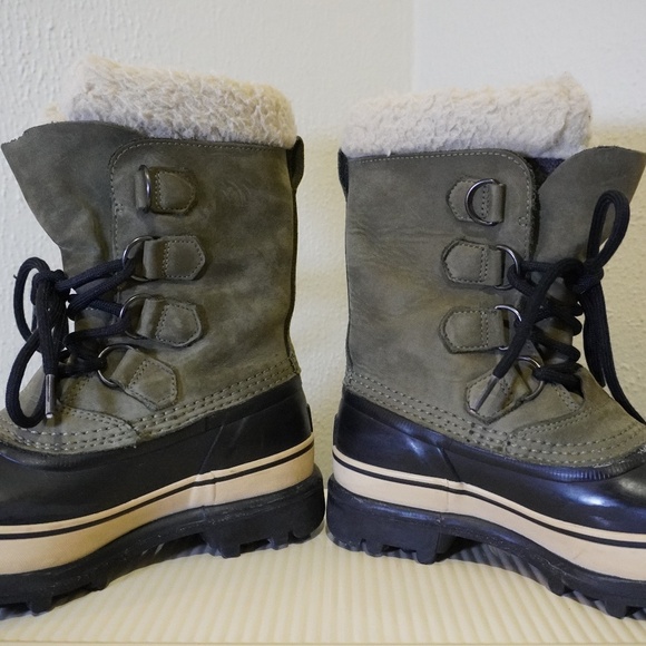 Sorel Green Caribou Waterproof Winter Boots Women's Size 6 - Picture 6 of 7
